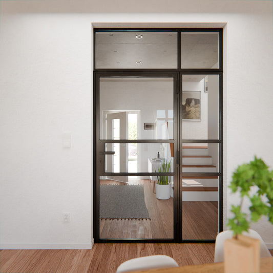 Lofttür LOFT9, Glas, Schwarz