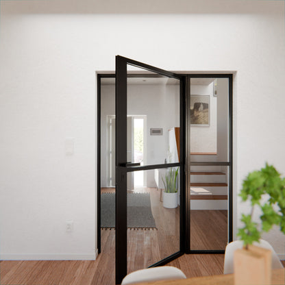 Lofttür LOFT1, Klarglas, Schwarz