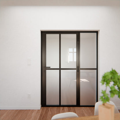 Lofttür LOFT2, Milchglas, Schwarz