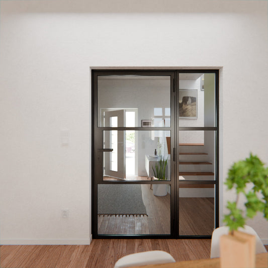 Lofttür LOFT3, Glas, Schwarz