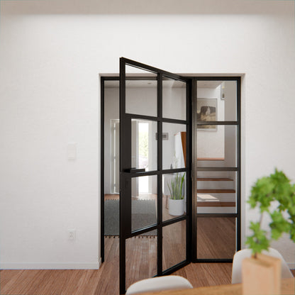 Lofttür LOFT6, Klarglas, Schwarz