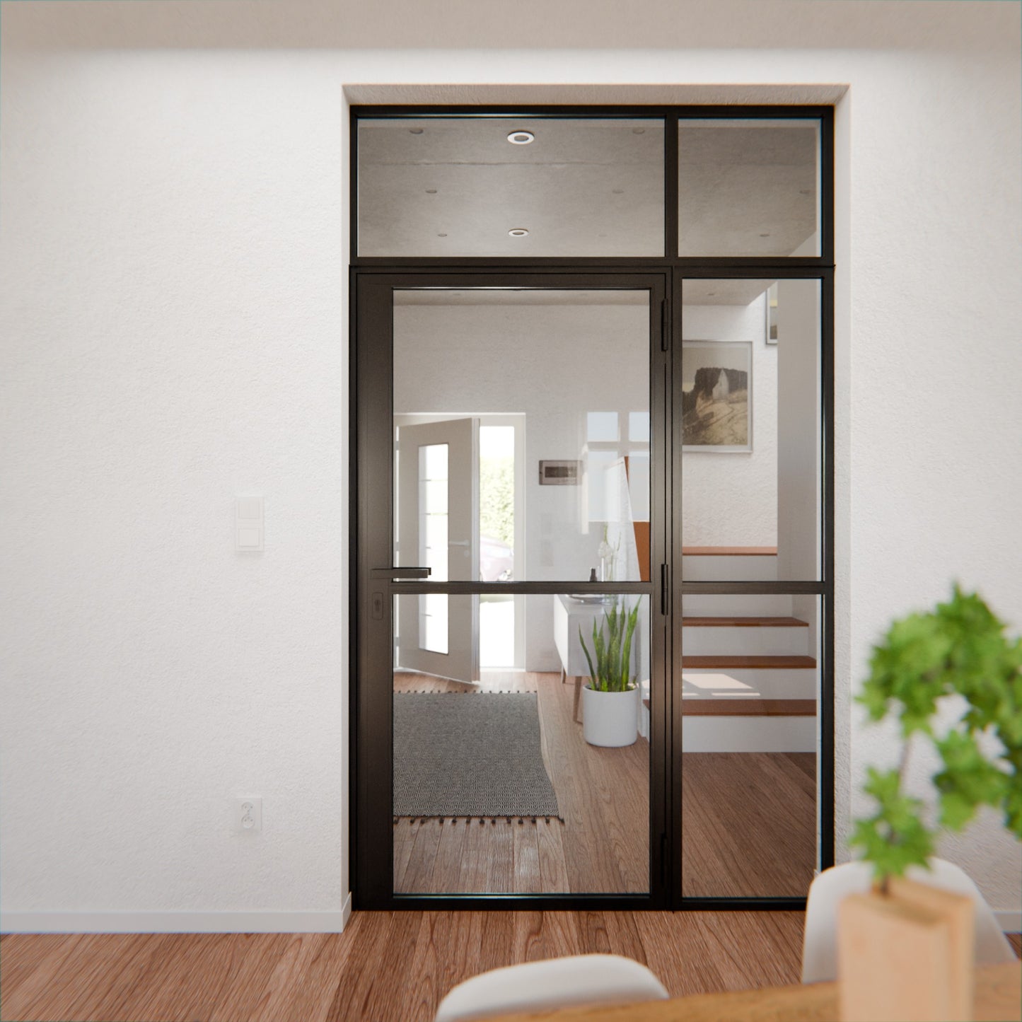 Lofttür LOFT1, Glas, Schwarz