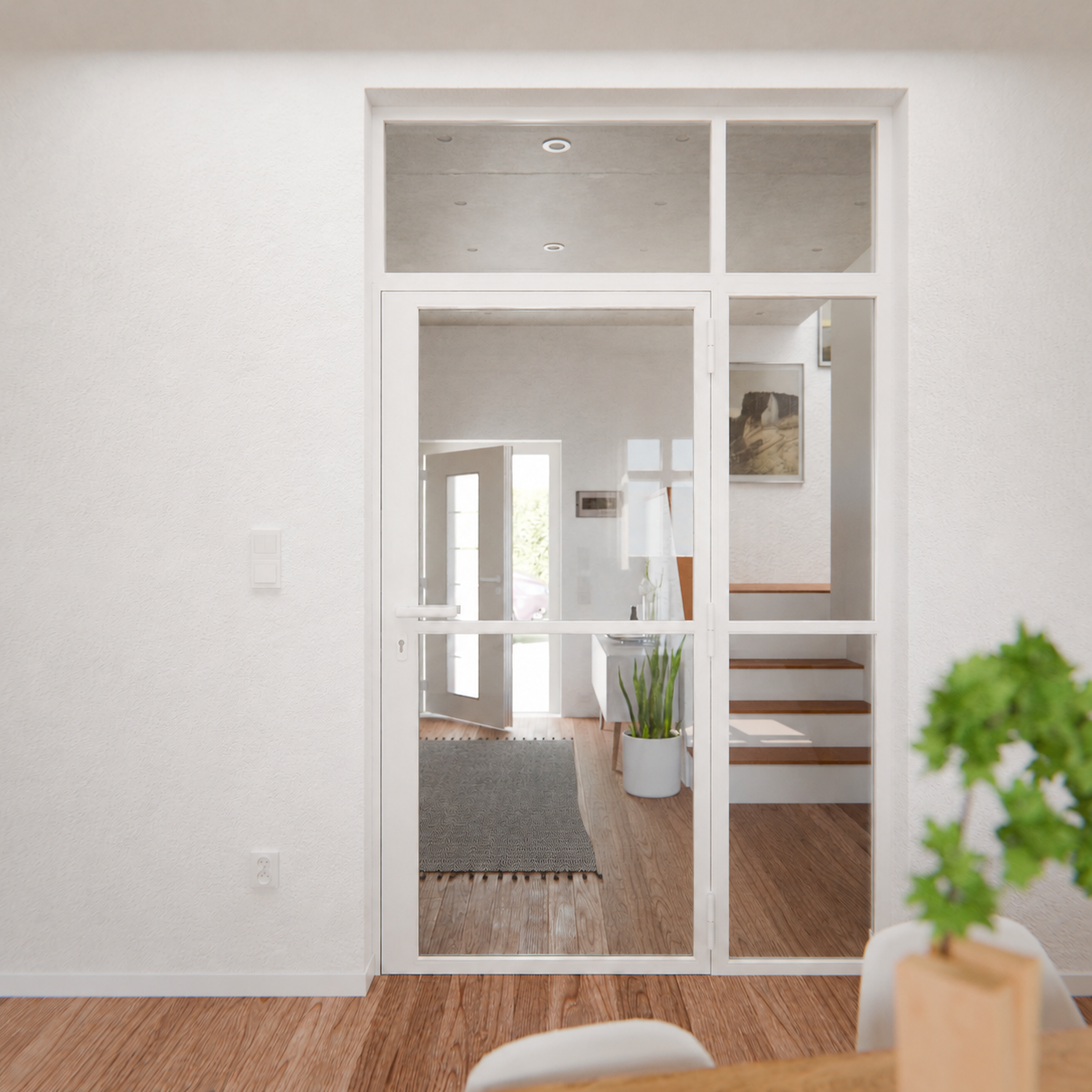 Lofttür LOFT1, Glas, Weiß