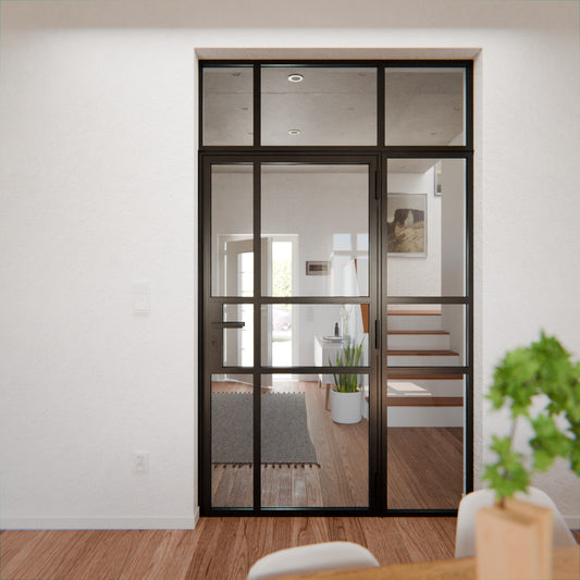 Lofttür LOFT10, Glas, Schwarz