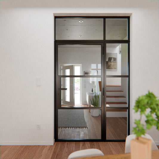 Lofttür LOFT3, Glas, Schwarz