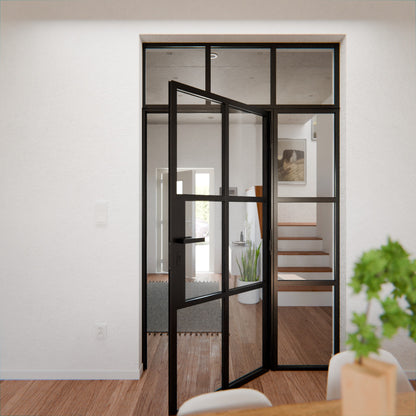 Lofttür LOFT4, Klarglas, Schwarz