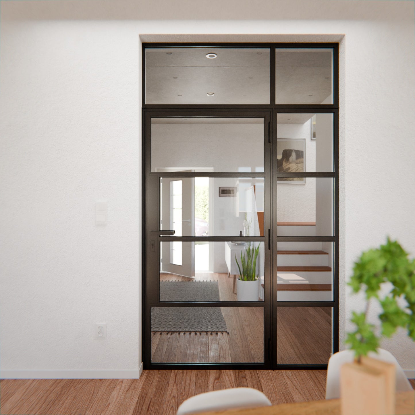 Lofttür LOFT5, Glas, Schwarz
