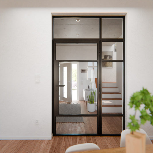 Lofttür LOFT7, Glas, Schwarz