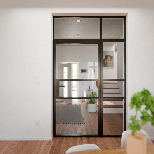 Lofttür LOFT9, Glas, Schwarz