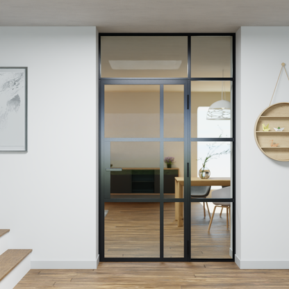 LoftTueren.shop - Lofttür LOFT10 mit Oberlicht und Seitenteil rechts