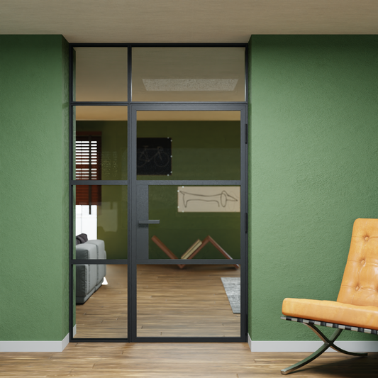 LoftTueren.shop - Lofttür LOFT3 mit Oberlicht und Seitenteil links