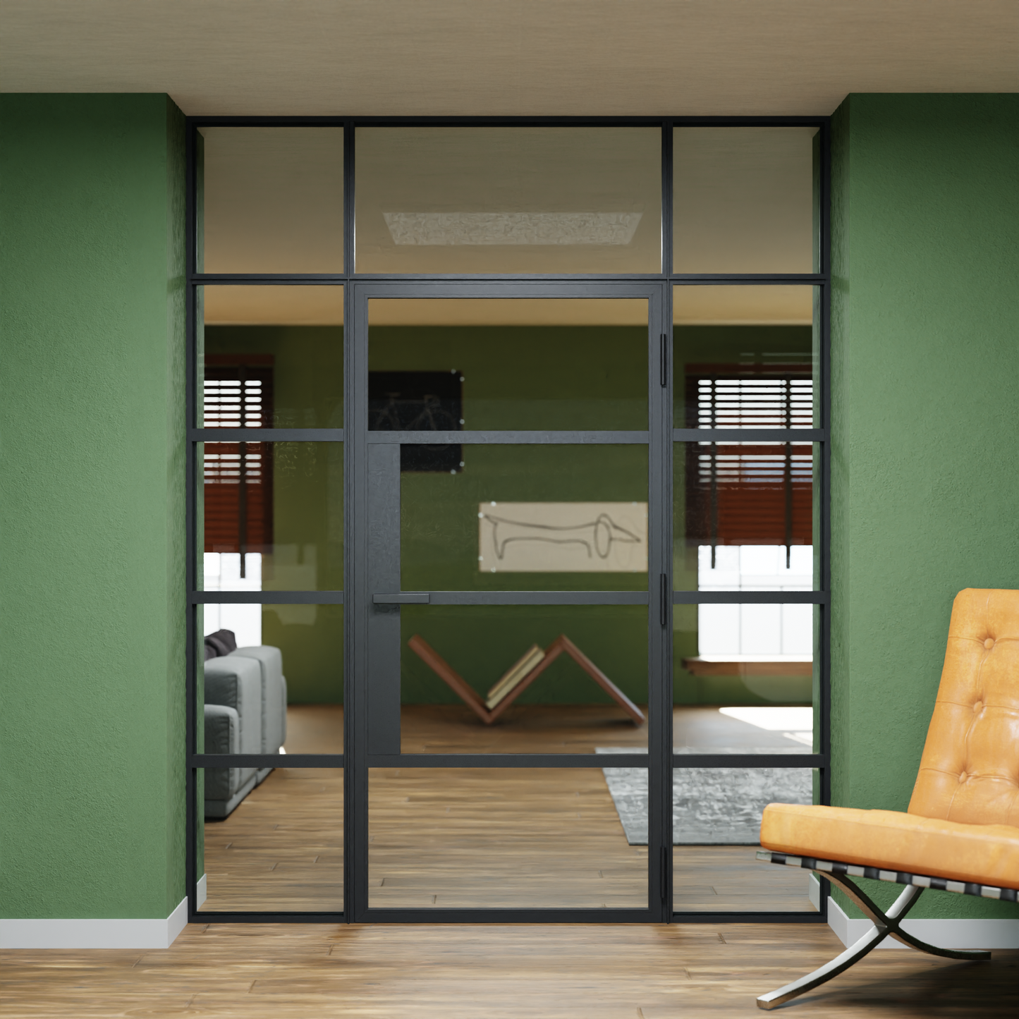 LoftTueren.shop - Lofttür LOFT5 inkl. Oberlicht und Seitenteil links & rechts