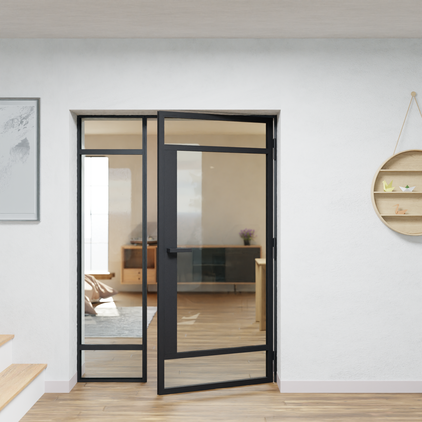 LoftTueren.shop - Loft Innentür LOFT7 mit Seitenteil links - offen