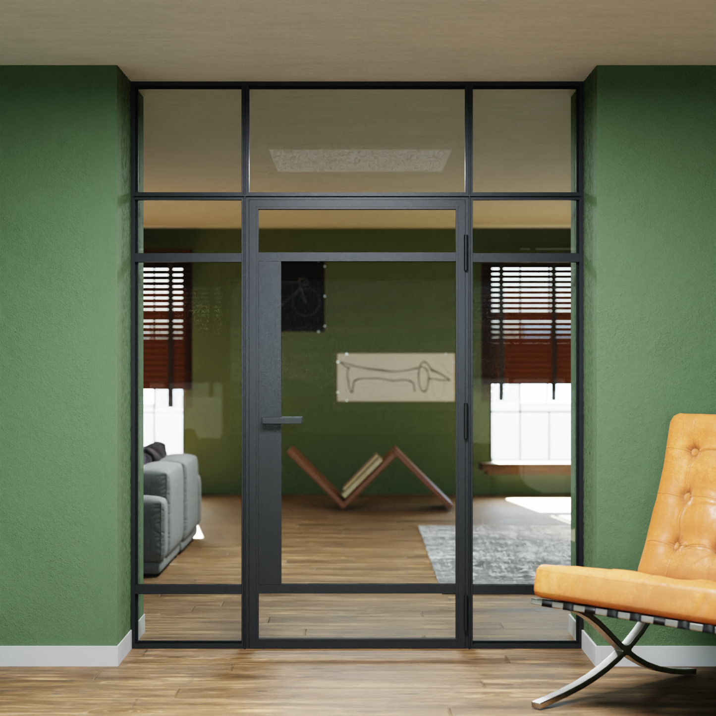 LoftTueren.shop - Lofttür LOFT7 inkl. Oberlicht und Seitenteil links & rechts