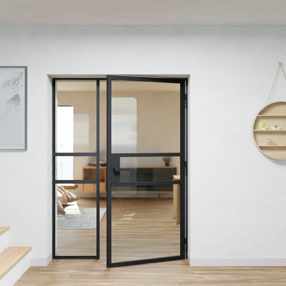LoftTueren.shop - Lofttür LOFT9 mit Seitenteil links - offen